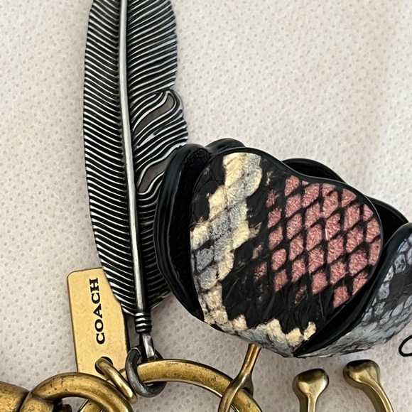 Auth Coach Tea Rose, Lightening Bolt, Studded star Multi Charm bag key fob charm - Picture 8 of 17